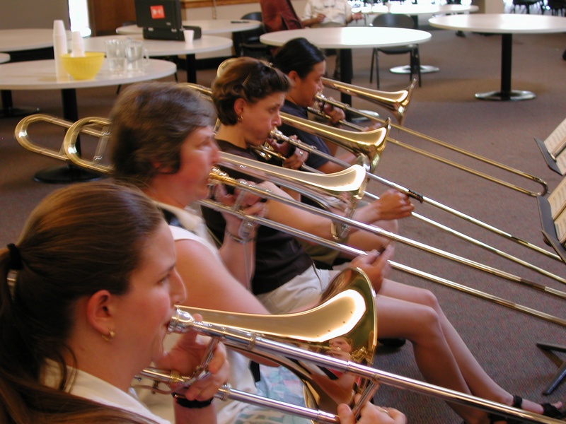 Trombone section rehearsing, GABBF 2005