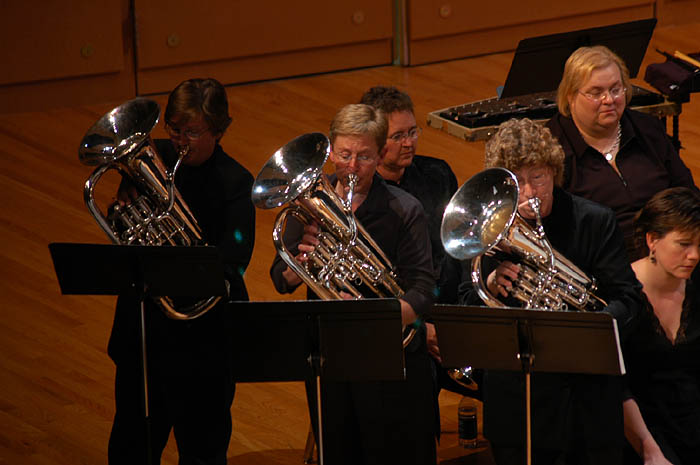 Gail Robertson, Laura Lineberger and Sharon Huff with Athena Brass Band (The Three Mendez), IWBC 2006