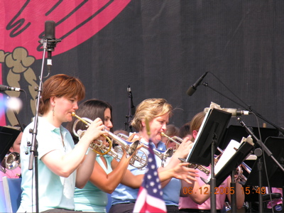 Front row cornets, Athena Brass Band, GABBF 2005